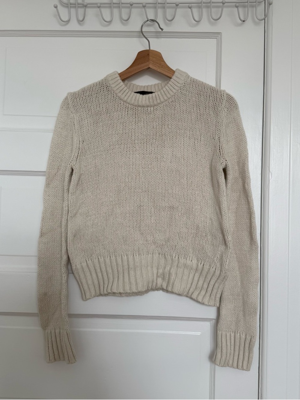 JENNI KAYNE Women’s Cotton Blend Crew Neck Sweater in Ivory